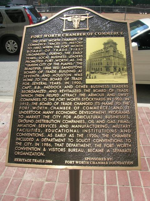 marker at Fort Worth Chamber of Commerce